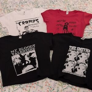 Bundle of 4 Band T-Shirts (Sonic Youth, Cramps, Smiths, My Bloody Valentine)